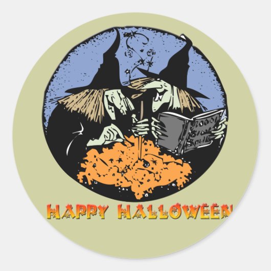 Witches Cauldron Ronde Sticker (Voorkant)