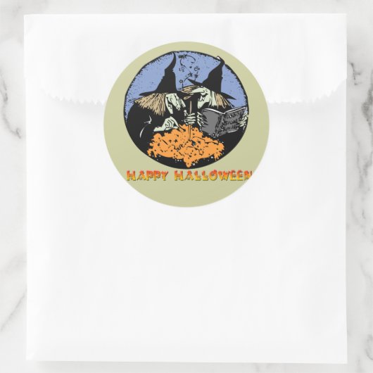 Witches Cauldron Ronde Sticker (Tas)
