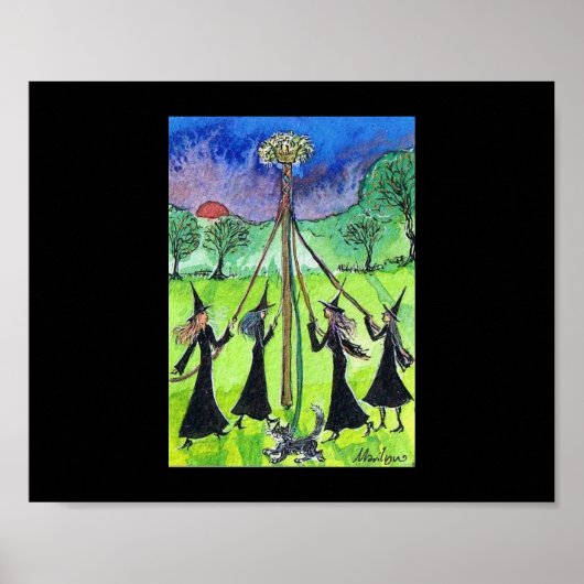 Witches dansen de Maypole. Poster (Voorkant)