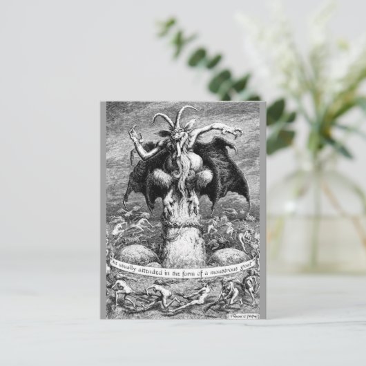 Witches en de duivel briefkaart (Staand voorkant)