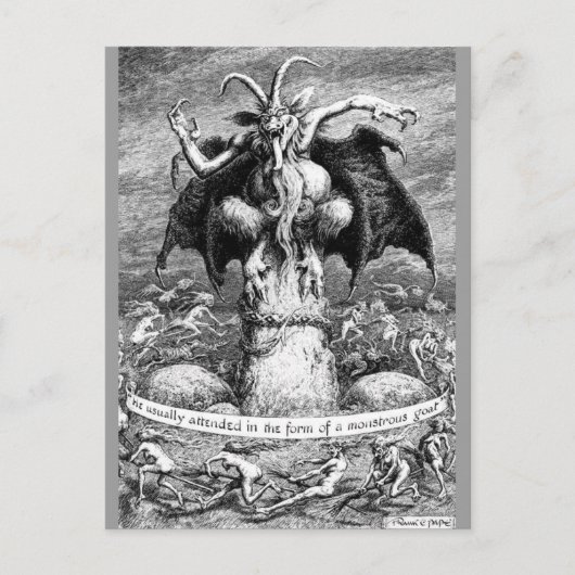 Witches en de duivel briefkaart (Voorkant)