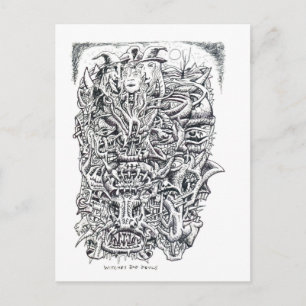 Witches en duivels, door Brian Benson Briefkaart