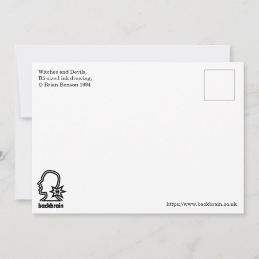 Witches en duivels, door Brian Benson Flat Kaart (Achterkant)