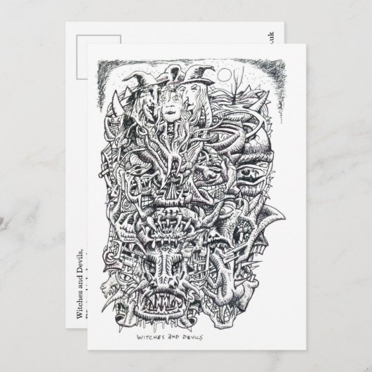 Witches en duivels, door Brian Benson Flat Kaart (Voorkant / Achterkant)