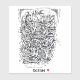 Witches en duivels, door Brian Benson Vinyl Sticke Sticker