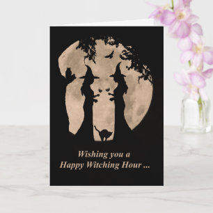 Witches en Wine Happy Halloween Kaart