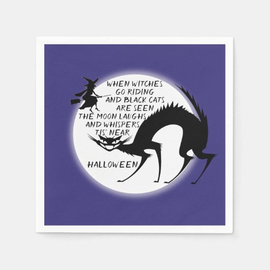 Witches en zwarte kat servet (Voorkant)