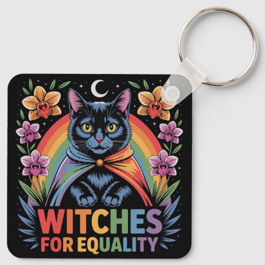 Witches For Equality Feminist Sleutelhanger (Achterkant)