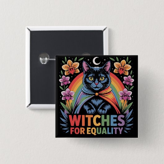 Witches For Equality Feminist Vierkante Button 5,1 Cm (Voorkant /achterkant)