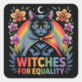 Witches For Equality Feminist Vierkante Sticker (Voorkant)
