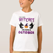 Witches geboren in oktober, Halloween Witch Birthd T-shirt (Voorkant)