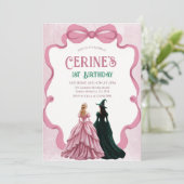 Witches Girl Birthday Magical Party  Kaart (Staand voorkant)