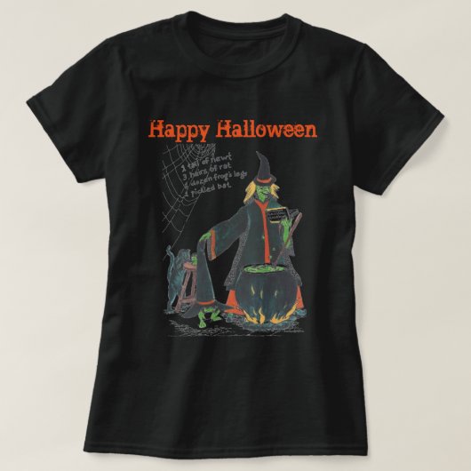Witches Halloween Brew Scary ontworpen T-shirt (Design voorkant)