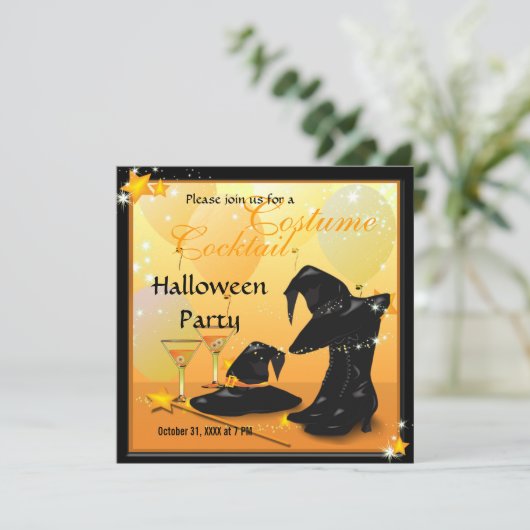 Witches Halloween Enchanting Cocktail Witch Party Kaart (Staand voorkant)