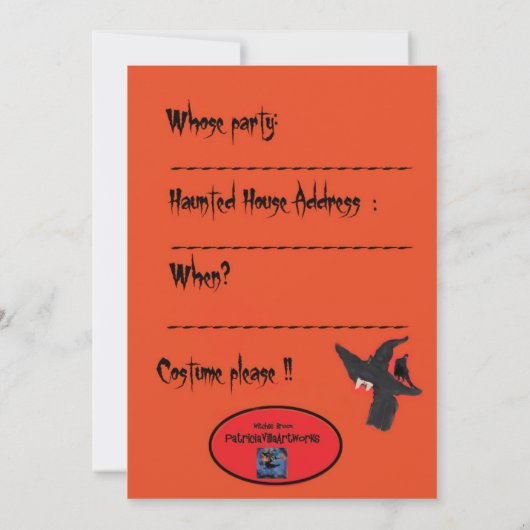 Witches Halloween Party Uitnodiging originele kuns (Achterkant)