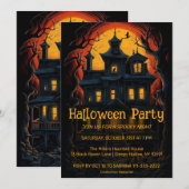 Witches Haunted House Halloween Party Uitnodiging (Voorkant / Achterkant)