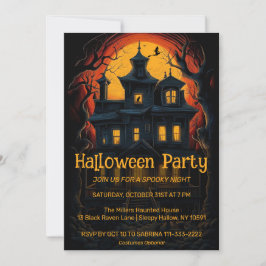 Witches Haunted House Halloween Party Uitnodiging