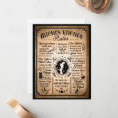 Witches Kitchen Rules  Halloween Notitiekaartje (Voorkant / Achterkant in situ)