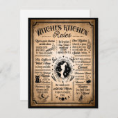 Witches Kitchen Rules  Halloween Notitiekaartje (Voorkant / Achterkant)