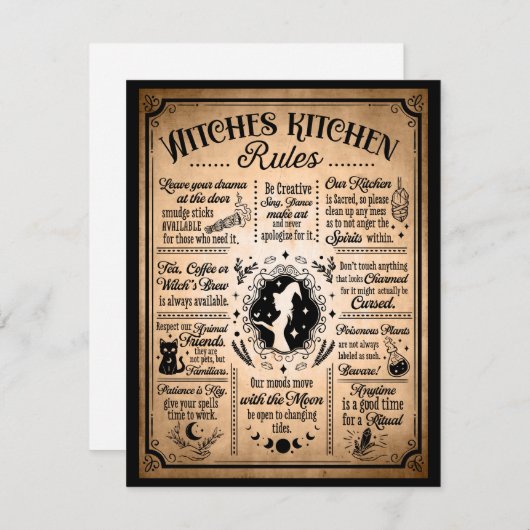 Witches Kitchen Rules  Halloween Notitiekaartje (Voorkant / Achterkant)