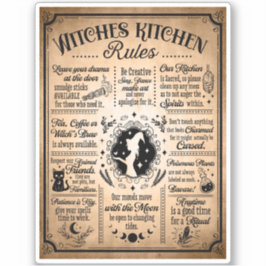 Witches Kitchen Rules Halloween Sticker