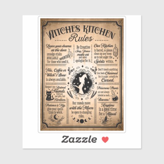 Witches Kitchen Rules  Halloween Sticker (Vel)