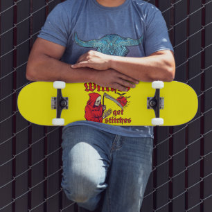 WITCHES KRIJGEN STITCHES grappig eng halloween Persoonlijk Skateboard