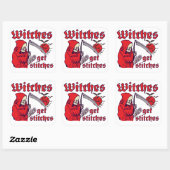 WITCHES KRIJGEN STITCHES grappig eng halloween Vierkante Sticker (Vel)
