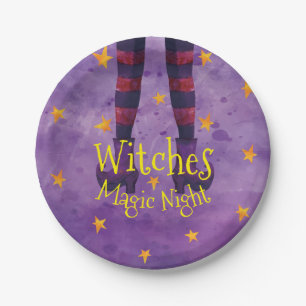 Witches Magic Night Halloween   Papieren Borden Papieren Bordje