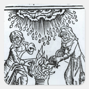 Witches Making a Spell, 1489 Vierkante Sticker