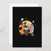 Witches met Hitches Halloween 2020 roze Flamingo Kaart (Voorkant / Achterkant)
