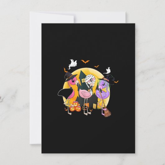 Witches met Hitches Halloween 2020 roze Flamingo Kaart (Voorkant)