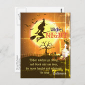 Witches Night, Halloween Briefkaart (Voorkant / Achterkant)
