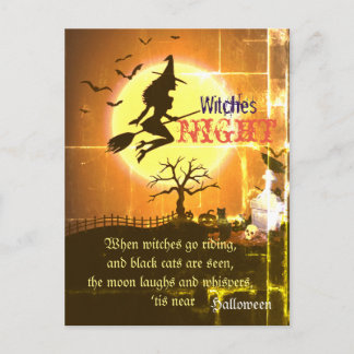 Witches Night, Halloween Briefkaart