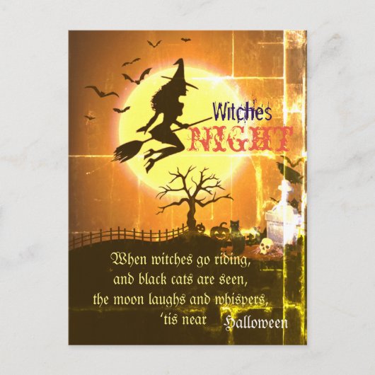 Witches Night, Halloween Briefkaart (Voorkant)
