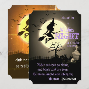 Witches Night, Halloween Kaart