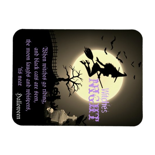 Witches Night, Halloween Magneet (Horizontaal)