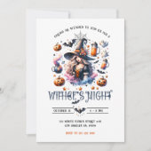 Witches Night Halloween Party Invitation Kaart (Voorkant)