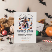 Witches Night Halloween Party Invitation Kaart