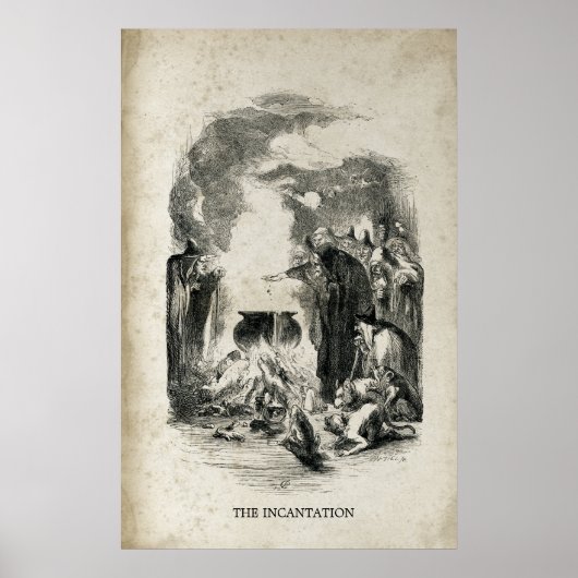 Witches Old Halloween Witch Cauldron Incantation Poster (Voorkant)