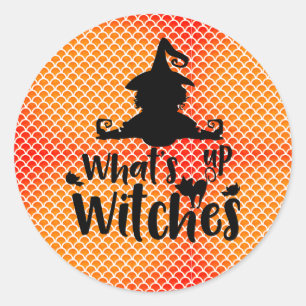 Witches opwarmen ronde sticker