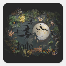 Witches Party Night Vierkante Sticker
