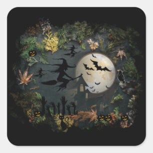 Witches Party Night Vierkante Sticker