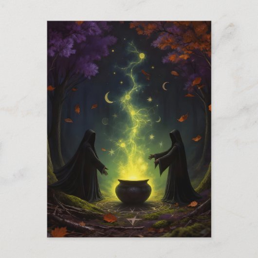 Witches Perform Magick in Forest Briefkaart (Voorkant)