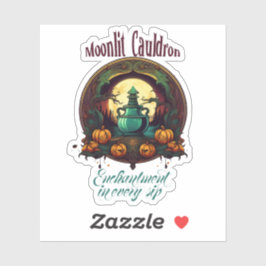 Witches Potion Moonlit Cauldron Label