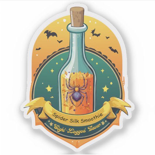 Witches Potion Spider Silk Smoothie Label (Voorkant)