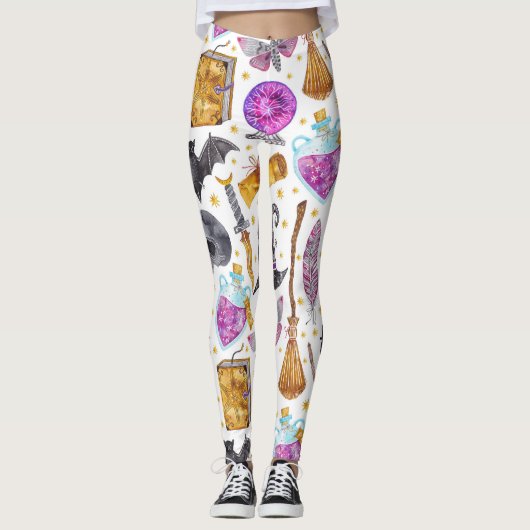 Witches Potion Waterverf Halloween Leggings (Voorkant)