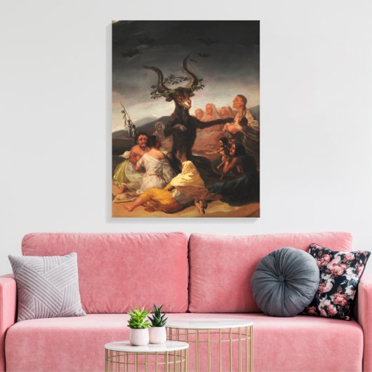 Witches' Sabbath by Francisco de Goya Canvas Afdruk (Insitu (Woonkamer))