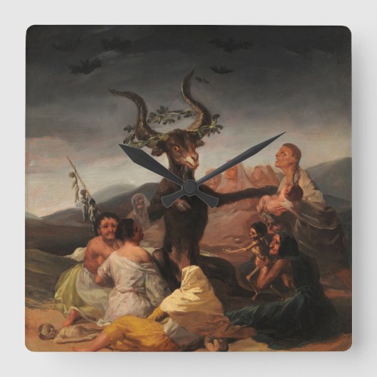 Witches' Sabbath by Francisco de Goya Vierkante Klok (Voorkant)
