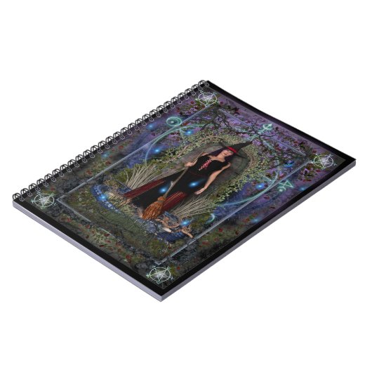 Witches Spellbook - Blue Moon Witch & Dragon Notitieboek (Linkerzijde)